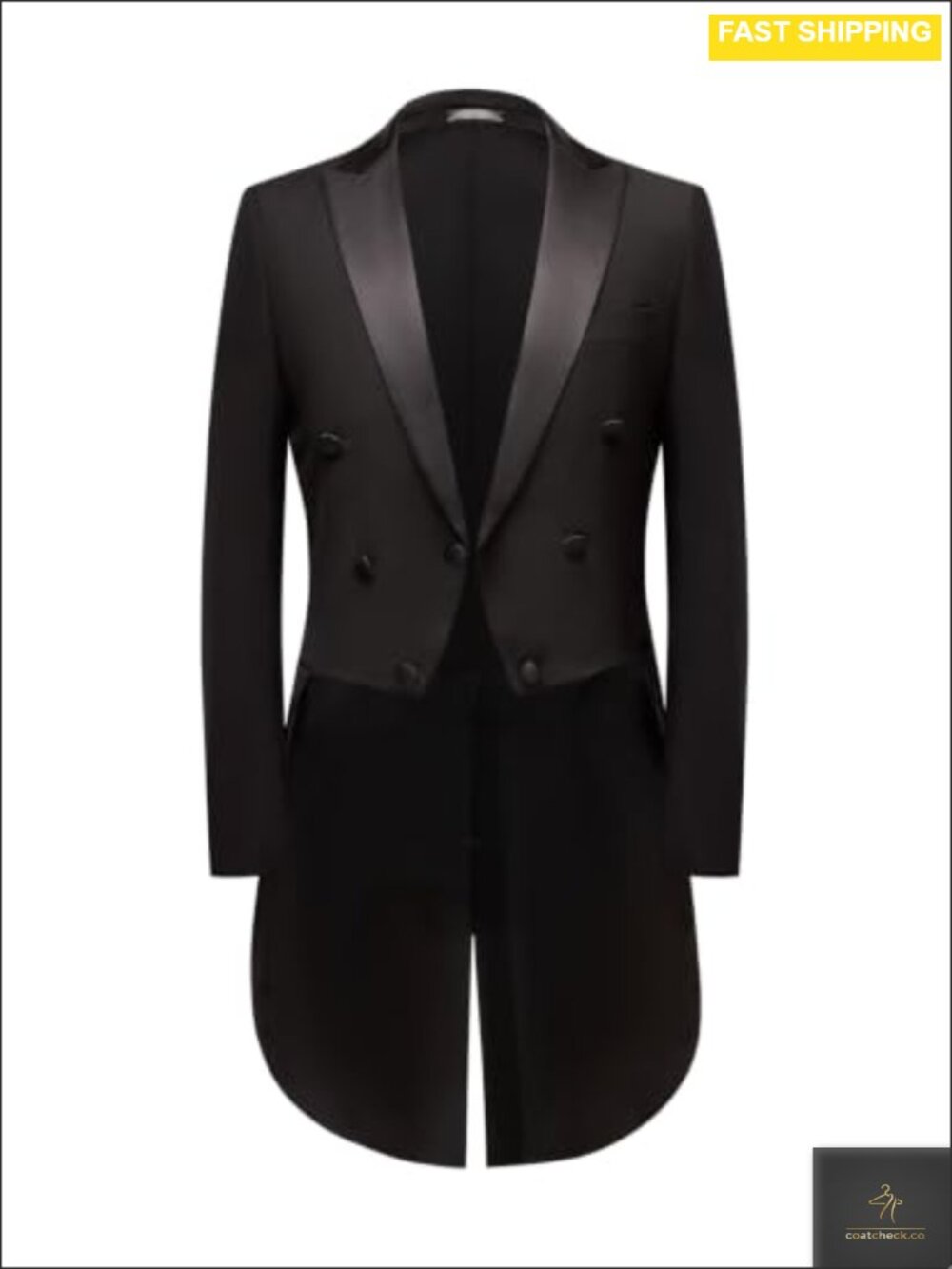 Mens Slim Fit Tuxedo Jacket Double Breasted Tailcoat Formal Suit Blazer